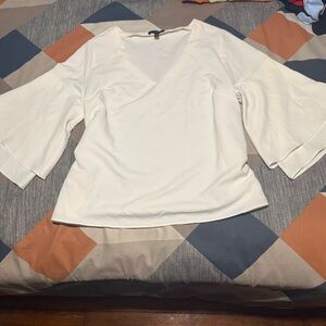 Lane Bryant Bell-Sleeved Blouse Size 14/16 Cream/Off White